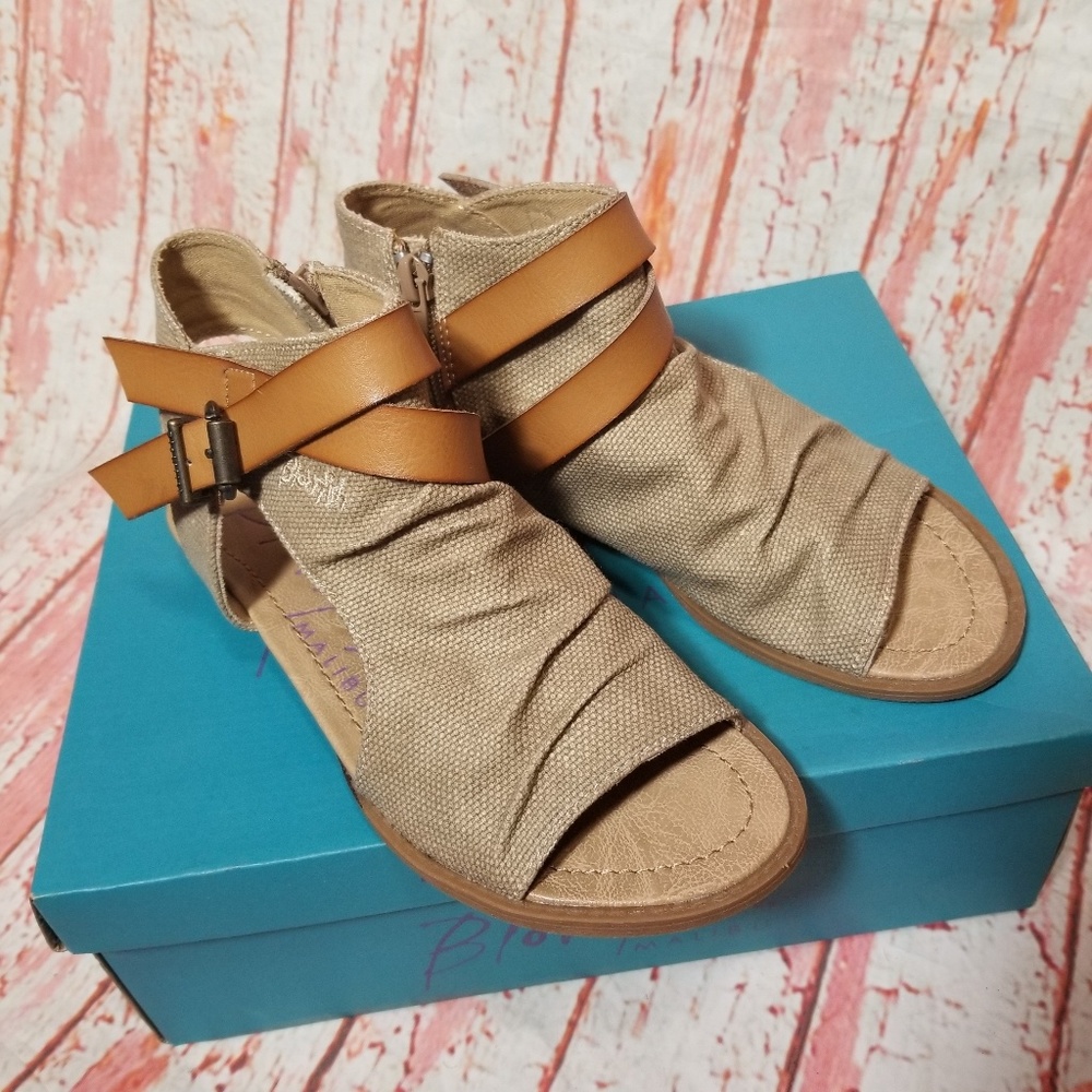 Blowfish Balla Sandals Ankle High Canvas Sand 6